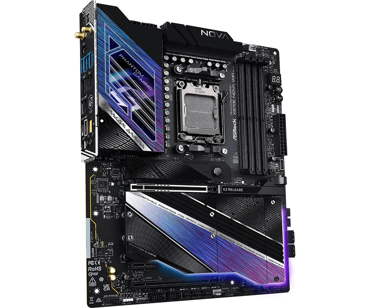ASRock X870E Nova WiFi AMD AM5 Socket Gaming Motherboard | 90 - MXBPX0 - A0UAYZ - 801964409720 - Vektra Computers LLC ASRock X870E Nova WiFi AMD AM5 Socket Gaming Motherboard | 90 - MXBPX0 - A0UAYZ - 801964409720 - Vektra Computers LLC